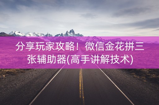 分享玩家攻略！微信金花拼三张辅助器(高手讲解技术)