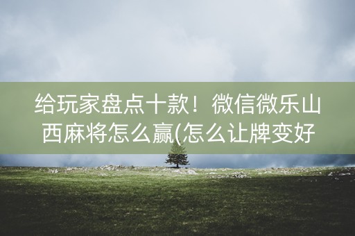 给玩家盘点十款！微信微乐山西麻将怎么赢(怎么让牌变好)