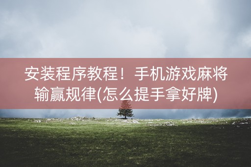 安装程序教程！手机游戏麻将输赢规律(怎么提手拿好牌)