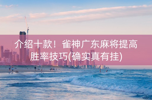 介绍十款！雀神广东麻将提高胜率技巧(确实真有挂)