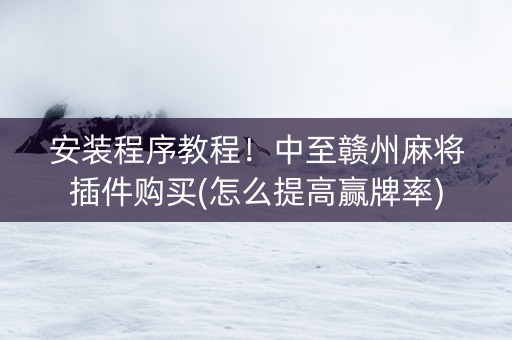 安装程序教程！中至赣州麻将插件购买(怎么提高赢牌率)