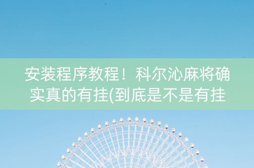 安装程序教程！科尔沁麻将确实真的有挂(到底是不是有挂)