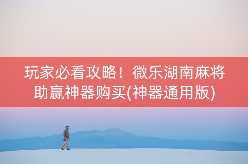 玩家必看攻略！微乐湖南麻将助赢神器购买(神器通用版)