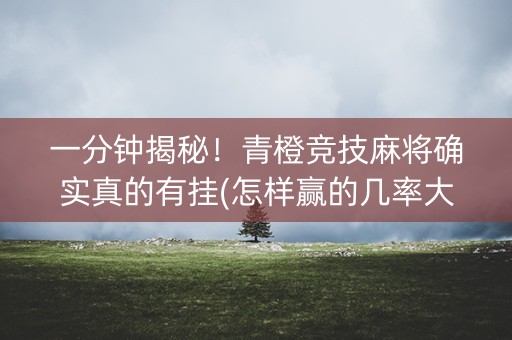 一分钟揭秘！青橙竞技麻将确实真的有挂(怎样赢的几率大)