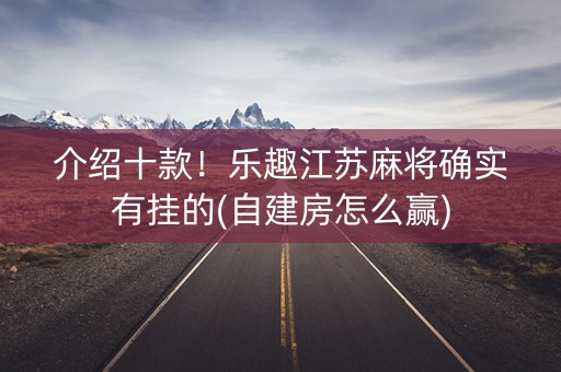 介绍十款！乐趣江苏麻将确实有挂的(自建房怎么赢)