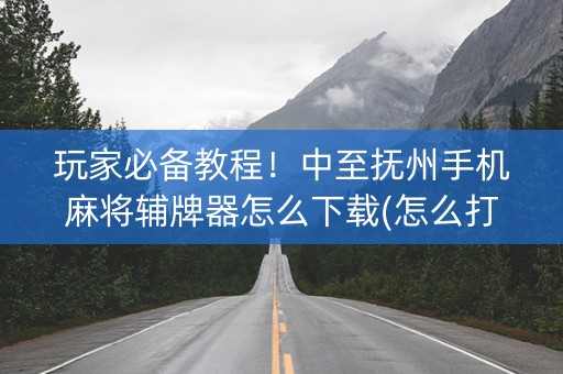 玩家必备教程！中至抚州手机麻将辅牌器怎么下载(怎么打才赢)