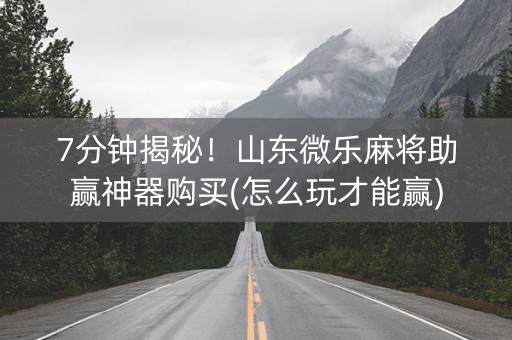 7分钟揭秘！山东微乐麻将助赢神器购买(怎么玩才能赢)