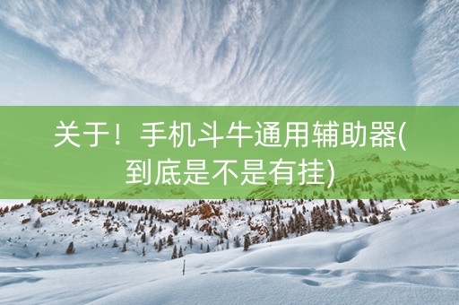 关于！手机斗牛通用辅助器(到底是不是有挂)