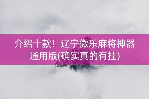 介绍十款！辽宁微乐麻将神器通用版(确实真的有挂)