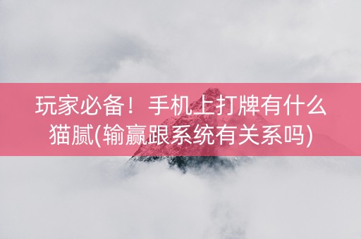 玩家必备！手机上打牌有什么猫腻(输赢跟系统有关系吗)