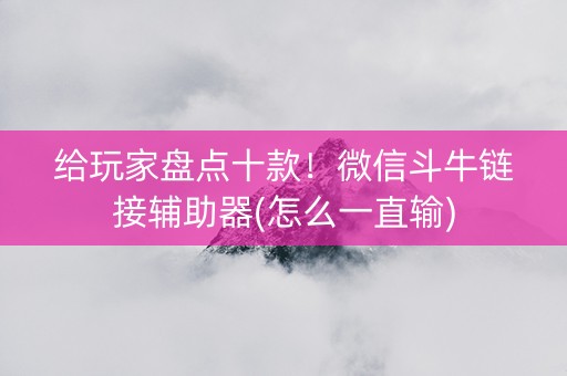 给玩家盘点十款！微信斗牛链接辅助器(怎么一直输)