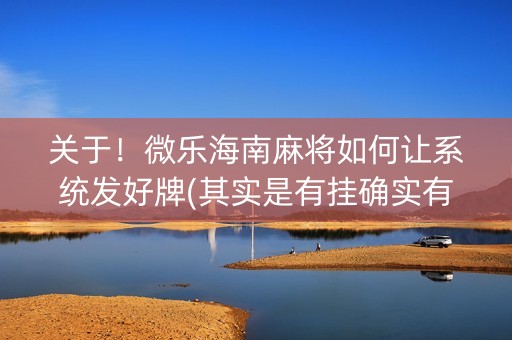 关于！微乐海南麻将如何让系统发好牌(其实是有挂确实有挂)