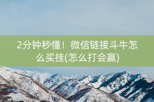 2分钟秒懂！微信链接斗牛怎么买挂(怎么打会赢)