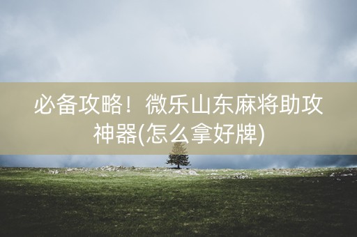 必备攻略！微乐山东麻将助攻神器(怎么拿好牌)