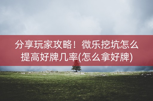 分享玩家攻略！微乐挖坑怎么提高好牌几率(怎么拿好牌)