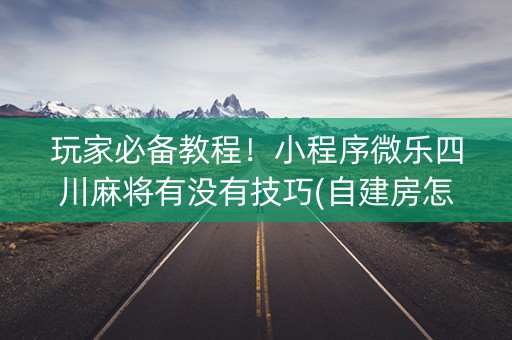 玩家必备教程！小程序微乐四川麻将有没有技巧(自建房怎么赢)