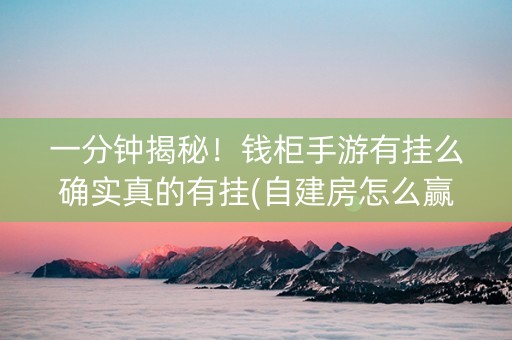 一分钟揭秘！钱柜手游有挂么确实真的有挂(自建房怎么赢)