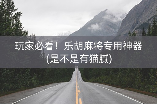 玩家必看！乐胡麻将专用神器(是不是有猫腻)
