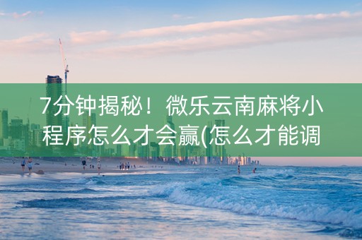 7分钟揭秘！微乐云南麻将小程序怎么才会赢(怎么才能调胜率)