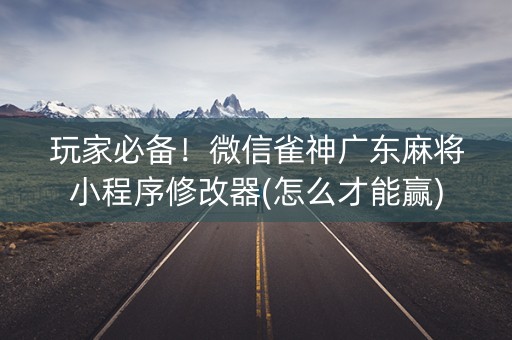 玩家必备！微信雀神广东麻将小程序修改器(怎么才能赢)