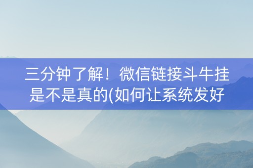 三分钟了解！微信链接斗牛挂是不是真的(如何让系统发好牌)
