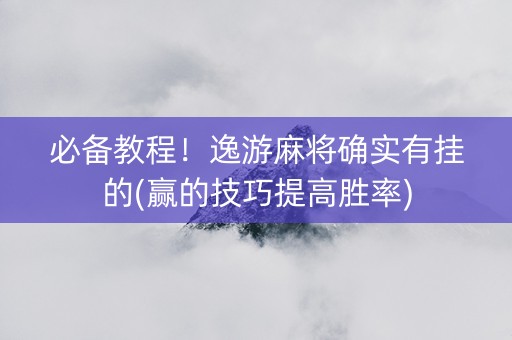 必备教程！逸游麻将确实有挂的(赢的技巧提高胜率)