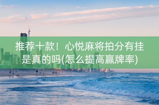 推荐十款！心悦麻将拍分有挂是真的吗(怎么提高赢牌率)