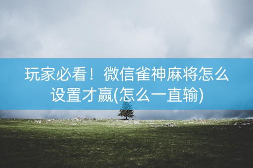 玩家必看！微信雀神麻将怎么设置才赢(怎么一直输)