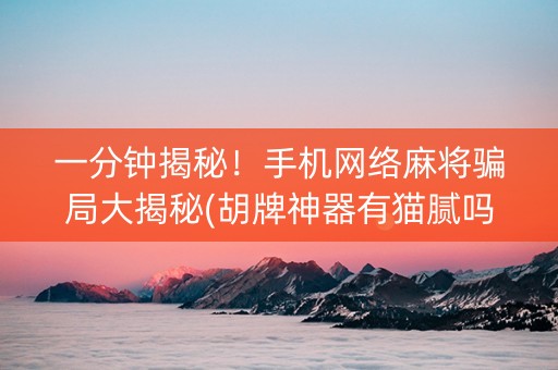 一分钟揭秘！手机网络麻将骗局大揭秘(胡牌神器有猫腻吗)