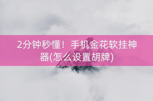 2分钟秒懂！手机金花软挂神器(怎么设置胡牌)