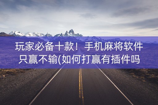 玩家必备十款！手机麻将软件只赢不输(如何打赢有插件吗)
