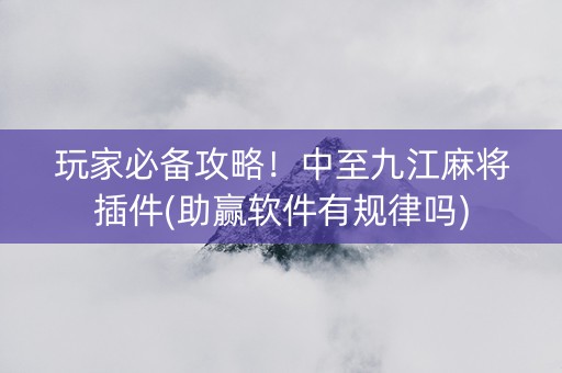 玩家必备攻略！中至九江麻将插件(助赢软件有规律吗)