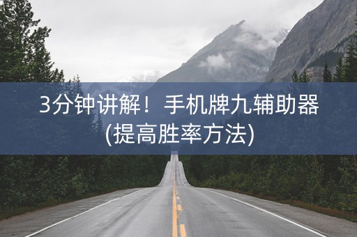 3分钟讲解！手机牌九辅助器(提高胜率方法)