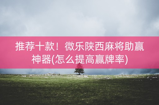推荐十款！微乐陕西麻将助赢神器(怎么提高赢牌率)