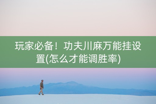 玩家必备！功夫川麻万能挂设置(怎么才能调胜率)