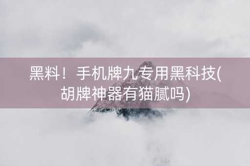 黑料！手机牌九专用黑科技(胡牌神器有猫腻吗)