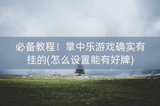 必备教程！掌中乐游戏确实有挂的(怎么设置能有好牌)
