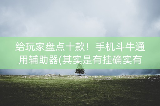 给玩家盘点十款！手机斗牛通用辅助器(其实是有挂确实有挂)
