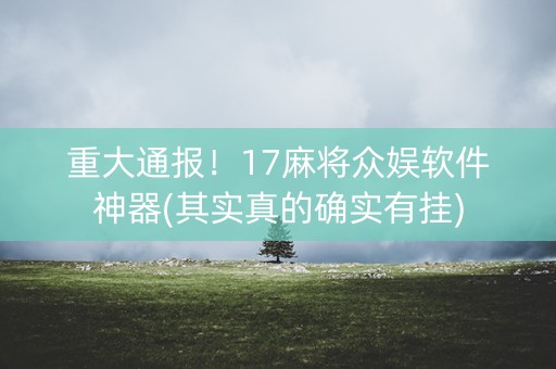 重大通报！17麻将众娱软件神器(其实真的确实有挂)