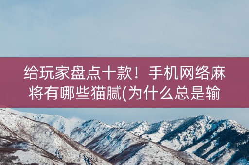 给玩家盘点十款！手机网络麻将有哪些猫腻(为什么总是输)