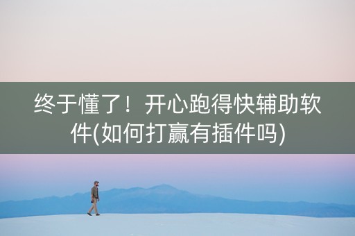 终于懂了！开心跑得快辅助软件(如何打赢有插件吗)