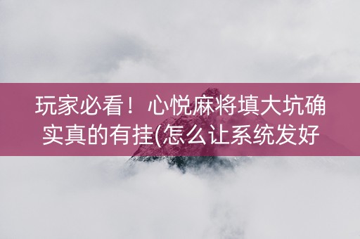 玩家必看！心悦麻将填大坑确实真的有挂(怎么让系统发好牌)