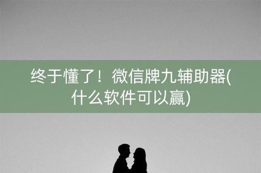 终于懂了！微信牌九辅助器(什么软件可以赢)