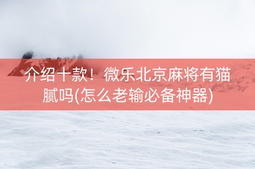 介绍十款！微乐北京麻将有猫腻吗(怎么老输必备神器)