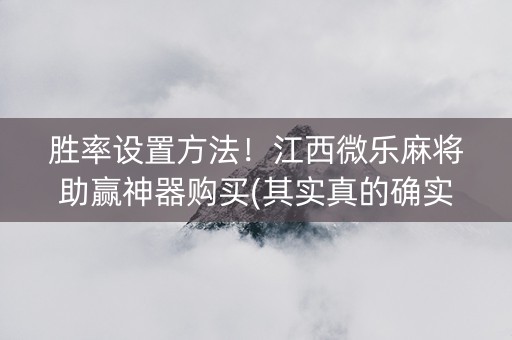 胜率设置方法！江西微乐麻将助赢神器购买(其实真的确实有挂)
