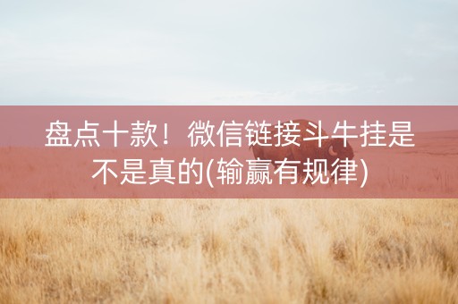 盘点十款！微信链接斗牛挂是不是真的(输赢有规律)
