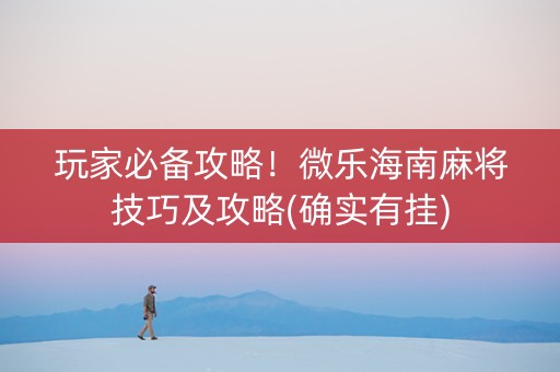 玩家必备攻略！微乐海南麻将技巧及攻略(确实有挂)