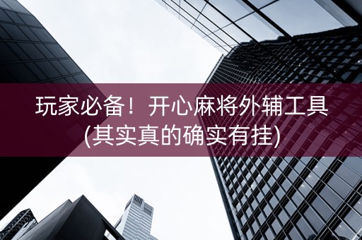 玩家必备！开心麻将外辅工具(其实真的确实有挂)