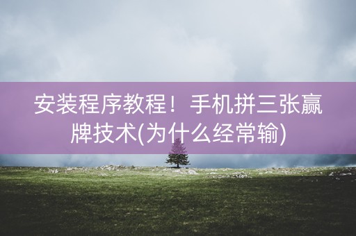 安装程序教程！手机拼三张赢牌技术(为什么经常输)