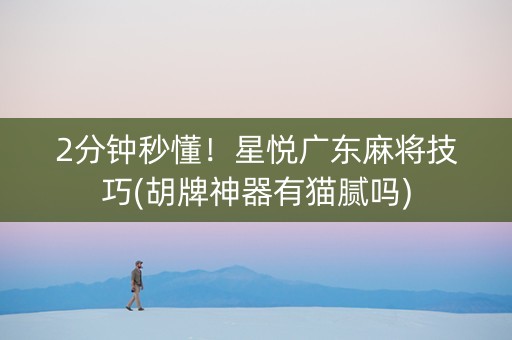 2分钟秒懂！星悦广东麻将技巧(胡牌神器有猫腻吗)